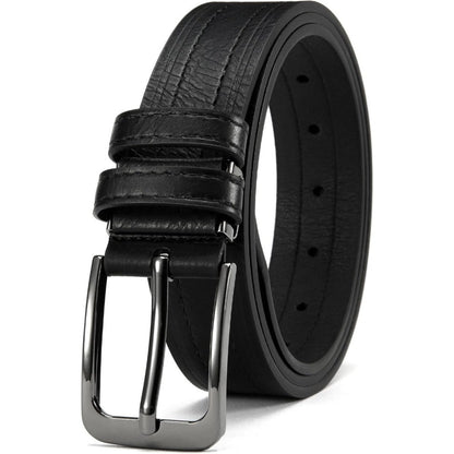 2-Pack Men's Leather Dress Belt with Gift Box – 1.25" Classic Single-Pin Removable Buckle, Adjustable Trim-to-Fit Waist 30"-52", Black & Brown Business Casual Belt for Jeans, Work & Outdoor