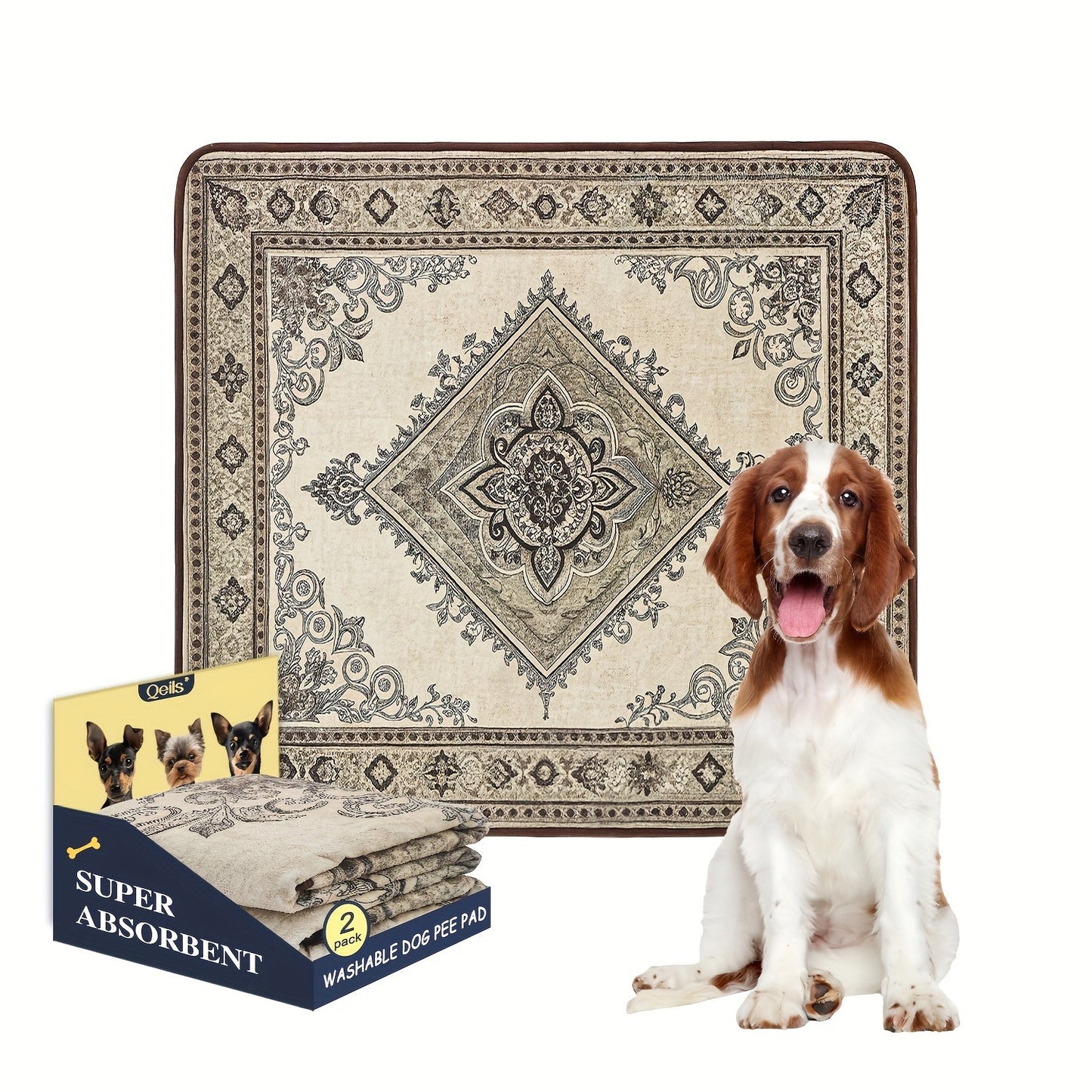 Washable Dog Pee Pads Reusable Puppy Training Pads Super Absorbent Heavy Duty Leakproof Non-Slip Pet Pads for Floor Crate Couch Whelping Multiple Sizes & Patterns Machine Washable