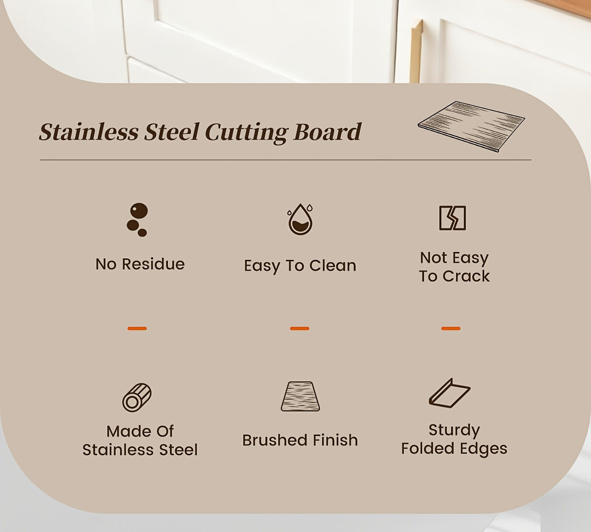 304 Stainless Steel Cutting Board – Rust-Proof Butcher Block Kitchen Prep Board, Easy to Clean, Available in 3 Sizes (15.75”×11.81”, 19.69”×15.75”, 23.62”×15.75”)