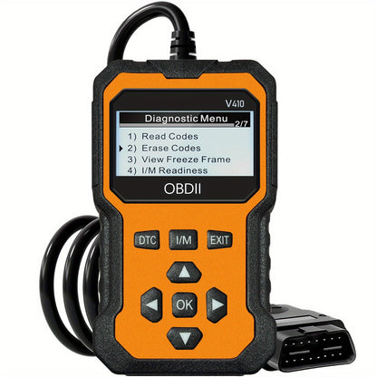 OBD2 Scanner Car Diagnostic Tool – Read & Clear Check Engine Light Codes, Live Data, Freeze Frame, I/M Monitor, 9 Protocols, 6 Languages, Compatible with 1996+ US/EU/Asian Cars, SUVs & Trucks