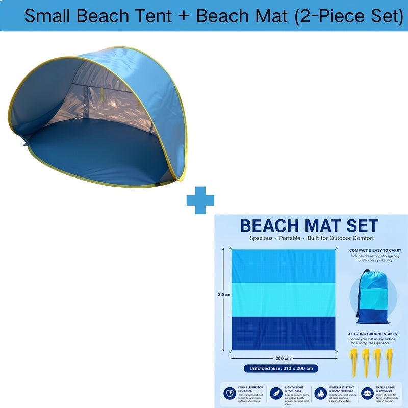 Pop Up Beach Sun Shade Tent Portable – Quick Setup UV Protection Sun Shelter Lightweight Under 50g/m² for Beach Hiking Camping Family Outdoor Travel Sun Umbrella Canopy