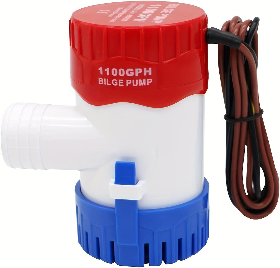 1100GPH 12V Submersible Electric Bilge Pump Low Noise Auto Float Switch for Boats Yachts RVs Pools Marine Water Removal