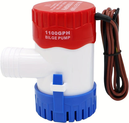 1100GPH 12V Submersible Electric Bilge Pump Low Noise Auto Float Switch for Boats Yachts RVs Pools Marine Water Removal
