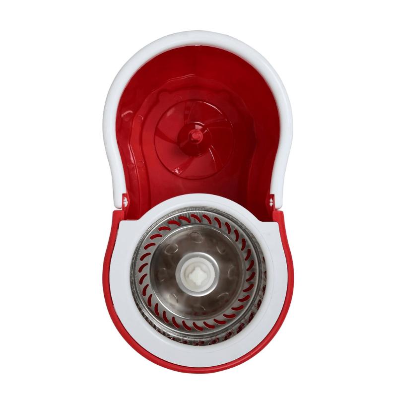 360° Spin Mop and Bucket Set with Wringer – Microfiber Mop Refills, Stainless Steel Extended Handle, Separate Compartment, Floor Cleaning System