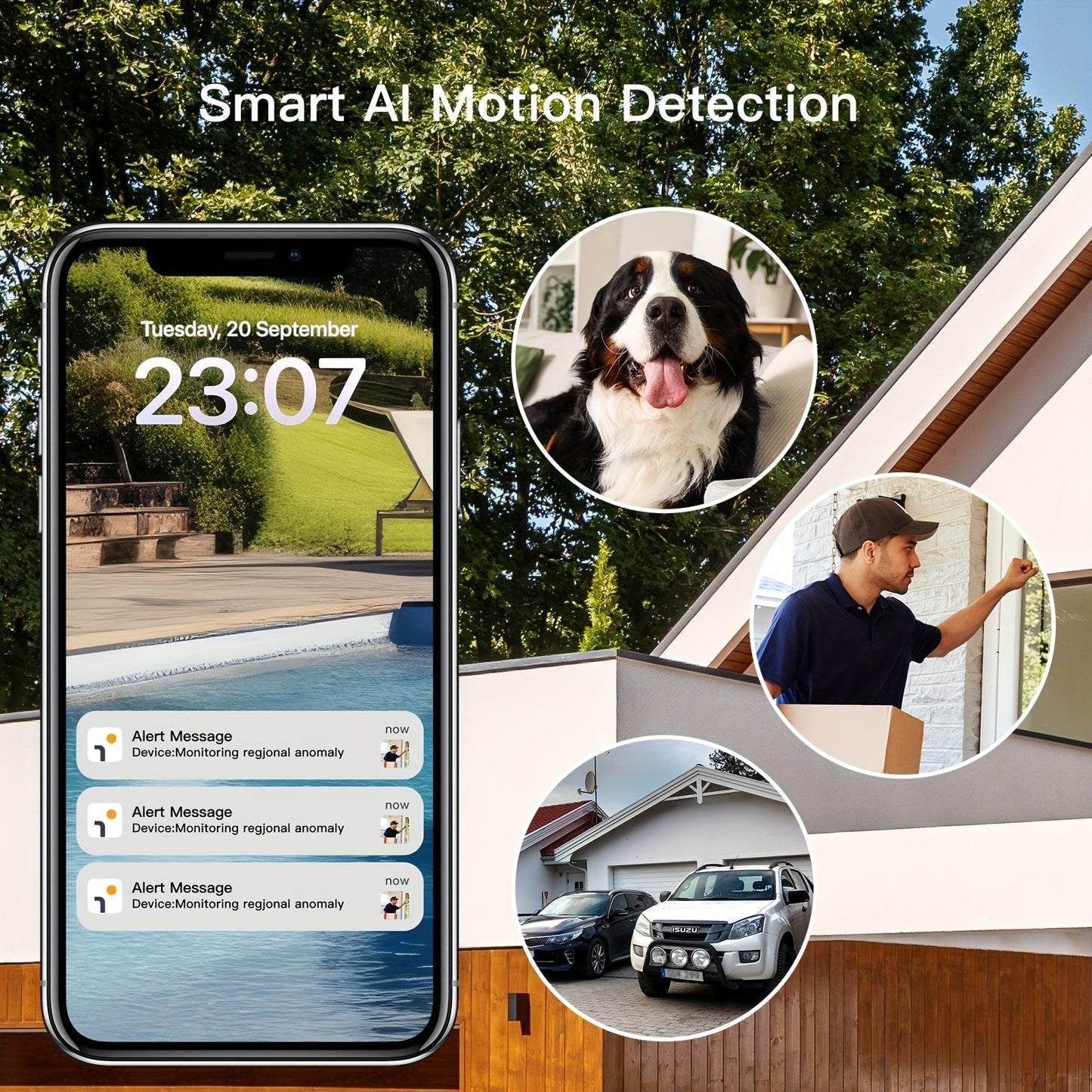 Laxihub GO2T Solar Outdoor Security Camera – 1296P FHD 3MP PTZ, AI Human Detection, 5200mAh Wire-Free Battery, Color Night Vision, 2-Way Audio, 2.4G WiFi, Cloud & SD Storage