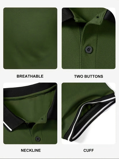 Men's Polo Shirts 6-Pack Short Sleeve Golf Sport Casual Summer Outdoor T-Shirt – Moisture-Wicking Breathable Polo for Men, Mixed Colors, Sizes S-XXL