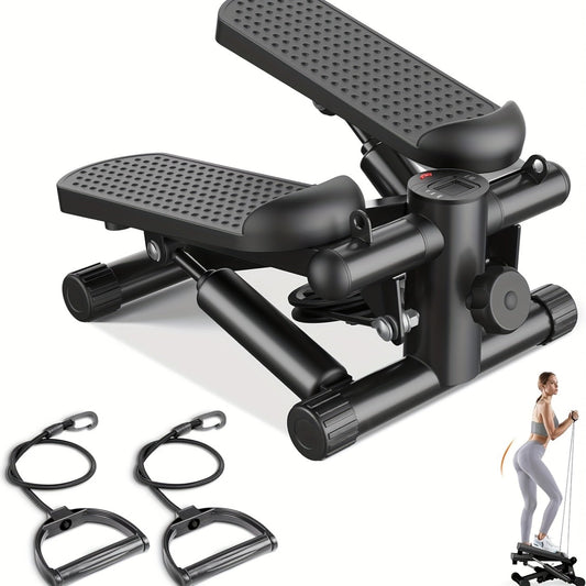 Mini Twist Stepper Machine with Resistance Bands - Portable Stair Stepper for Home Workout 300LBS Capacity Full Body Cardio Trainer for Legs Arms