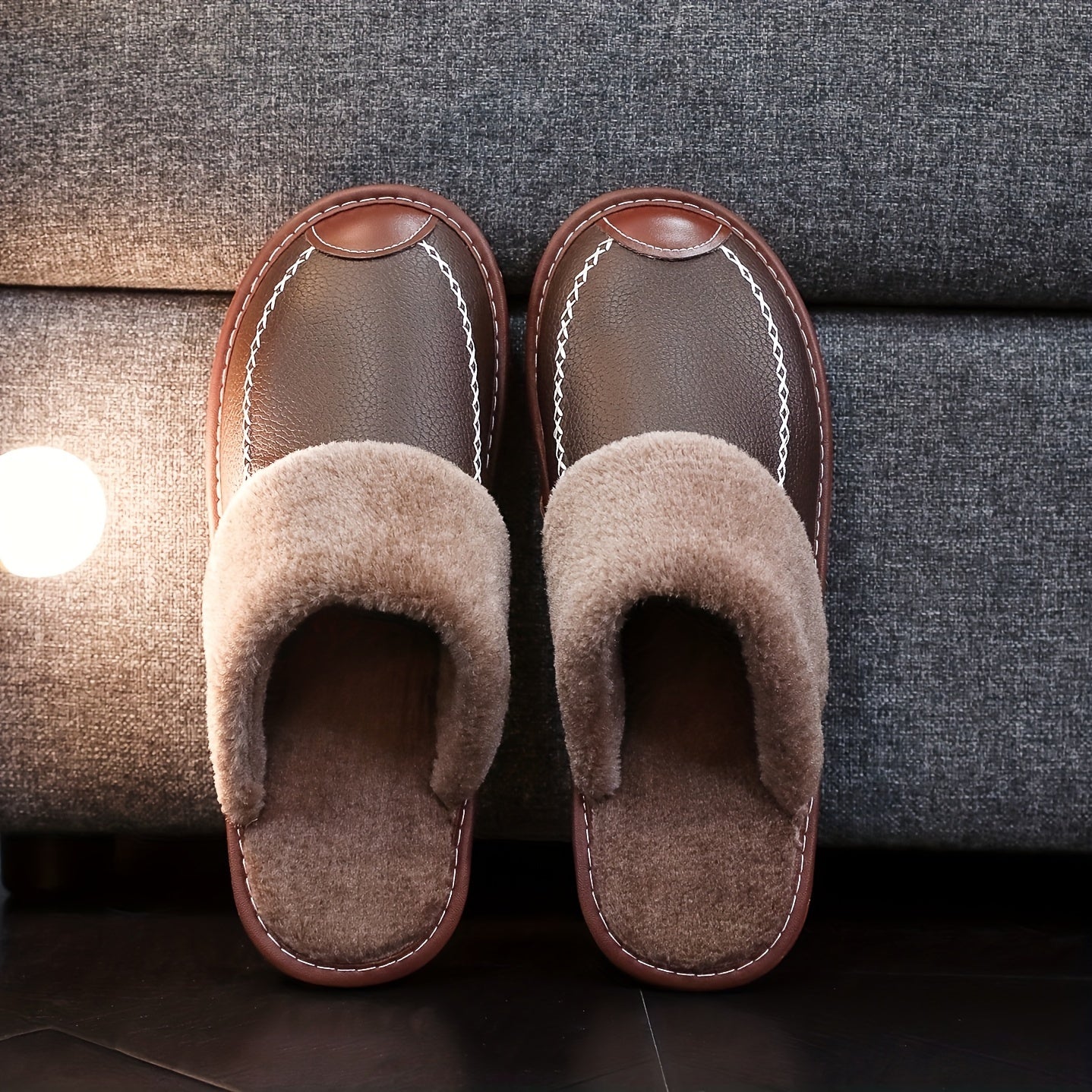 Men's Slip-On Indoor Slippers with Soft PU Sole – Warm Non-Slip House Shoes for Winter, Lightweight Comfort Home Slippers in Multiple Colors, Sizes US 3.5–13