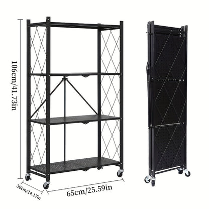 Bookshelf Shelving Unit with Wheels – 3, 4 & 5-Tier Portable Floor Standing Storage Rack for Office & Home, Multi-Layer Rolling Shelf Organizer, Easy Assembly – Black & White