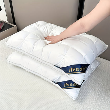 2 Pack Luxury Hotel Quality Bed Pillows Cooling Deep Sleep Neck Support Non-Collapse Hypoallergenic Polyester Fill for All Seasons Queen King Size in White Gray Pink Soft Texture Sleeping Pillow Gift
