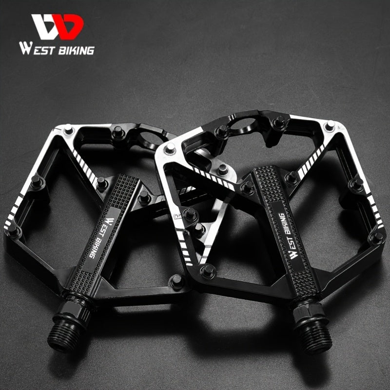 Aluminum Alloy Bike Pedals 3 Bearings Non-Slip Lightweight Bicycle Pedals with Hexagonal Sleeve for Mountain Bikes & Road Bikes – Easy Install, Durable Multi-Color Cycling Accessories, 1 Pair