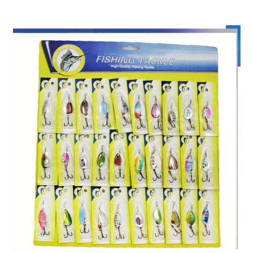 30pcs Metal Spinnerbait Fishing Lures for Bass, Trout, Pike & Salmon – Assorted Vibrant Colors with Sturdy Metal Hooks for Freshwater & Saltwater Outdoor Fishing Tackle Set