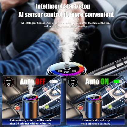 Smart Car Air Freshener Aromatherapy Diffuser Starry Sky Light Show USB Rechargeable Adjustable Fragrance – Natural French Scented Essential Oil Gardenia Ocean Lavender Cologne Car Gift