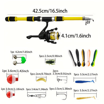 Surf & Boat Fishing Combo Kit – 6ft/7ft Hi-Visibility Rod, Pre-Spooled Spinning Reel & 12 T-Tail Soft Lures | Lockable Sections, Beginner to Pro Travel Fishing Set