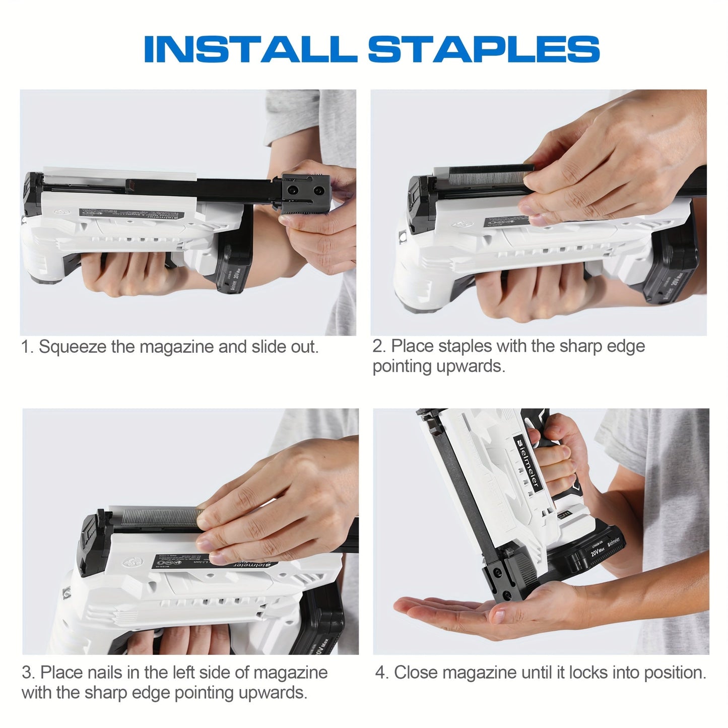 Cordless 2-in-1 Brad Nailer & Stapler Gun 20V – No Compressor Needed, Battery & Charger Included, Safety Guard, 1600/2000 Nails & Staples for Carpentry, Upholstery & DIY