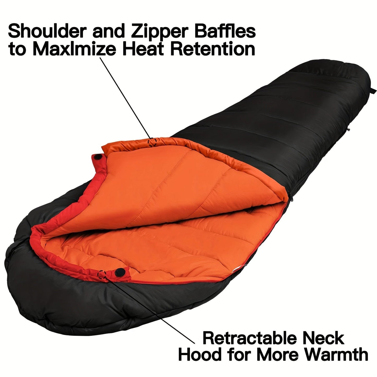 Mummy Sleeping Bag 15-45°F 3-4 Season Cold Weather Sleeping Bag for Adults – Warm Lightweight Washable Camping Sleeping Bag for Hiking, Backpacking, Traveling & Outdoor Activities