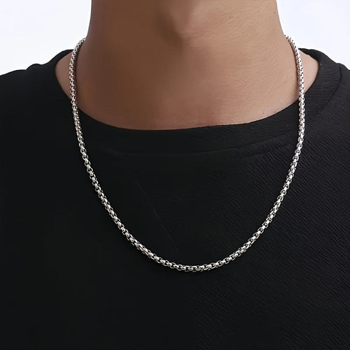 8pcs Men's Stainless Steel Necklace Set – Cuban Chain & Twisted Chain Hip Hop Street Style, Durable Fashion Chains for Men, Perfect Gift for Boyfriend, Son, Father's Day & Birthday