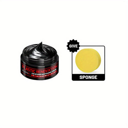 Car Plastic Restorer & Interior Trim Polish – Black Trim Refurbishment Wax, Scratch Repair, Aging Prevention, Tire Shine Paste & Leather Seat Care Cream for All Car Interiors & Exteriors | Velora