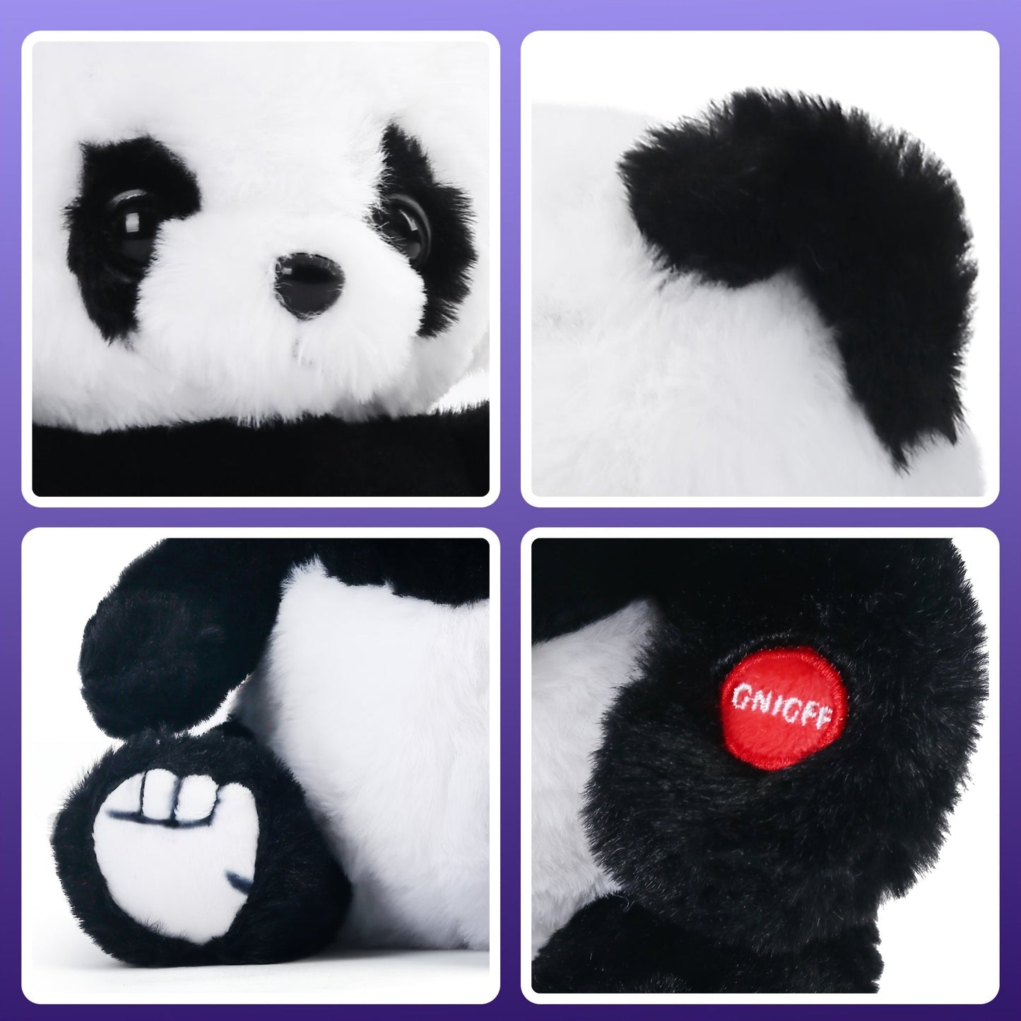 Light Up Panda Stuffed Animal 8 & 12 Inch – Cute Panda Bear Plush Toy with LED Glow Light, Soft Hugging Plushie Gift for Kids Boys Girls, Birthday Christmas Holiday Home Decor