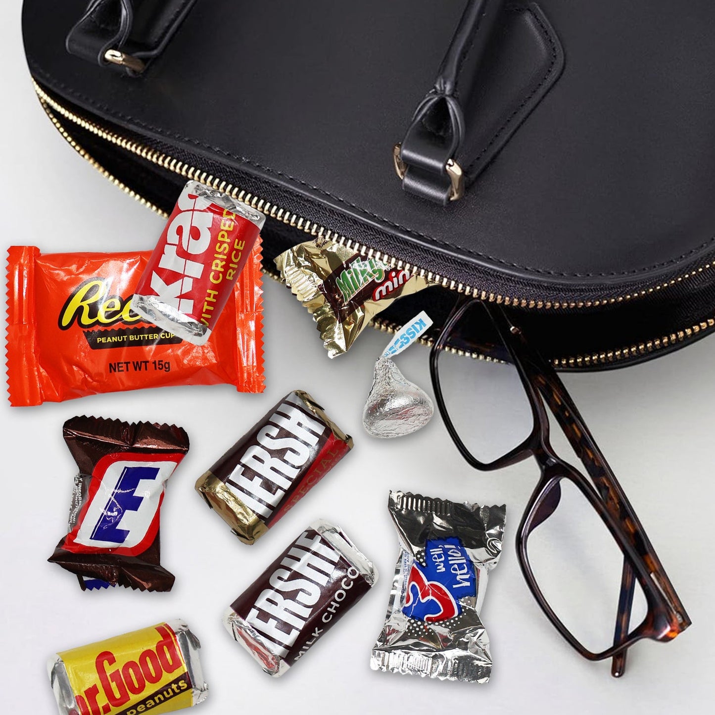 Assorted Chocolate Mix 1 Pound Bulk Bag – Individually Wrapped Milk Chocolate Peanut Butter Caramel Variety, Perfect for Halloween Parties Holidays & Everyday Snacking