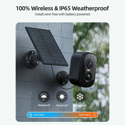 Solar Security Camera Outdoor Wireless WiFi – 1080P HD Night Vision, Dual Band 5G & 2.4GHz, IP66 Weatherproof, Motion Detection, App Remote Monitor, Indoor Outdoor Home Surveillance for Pets