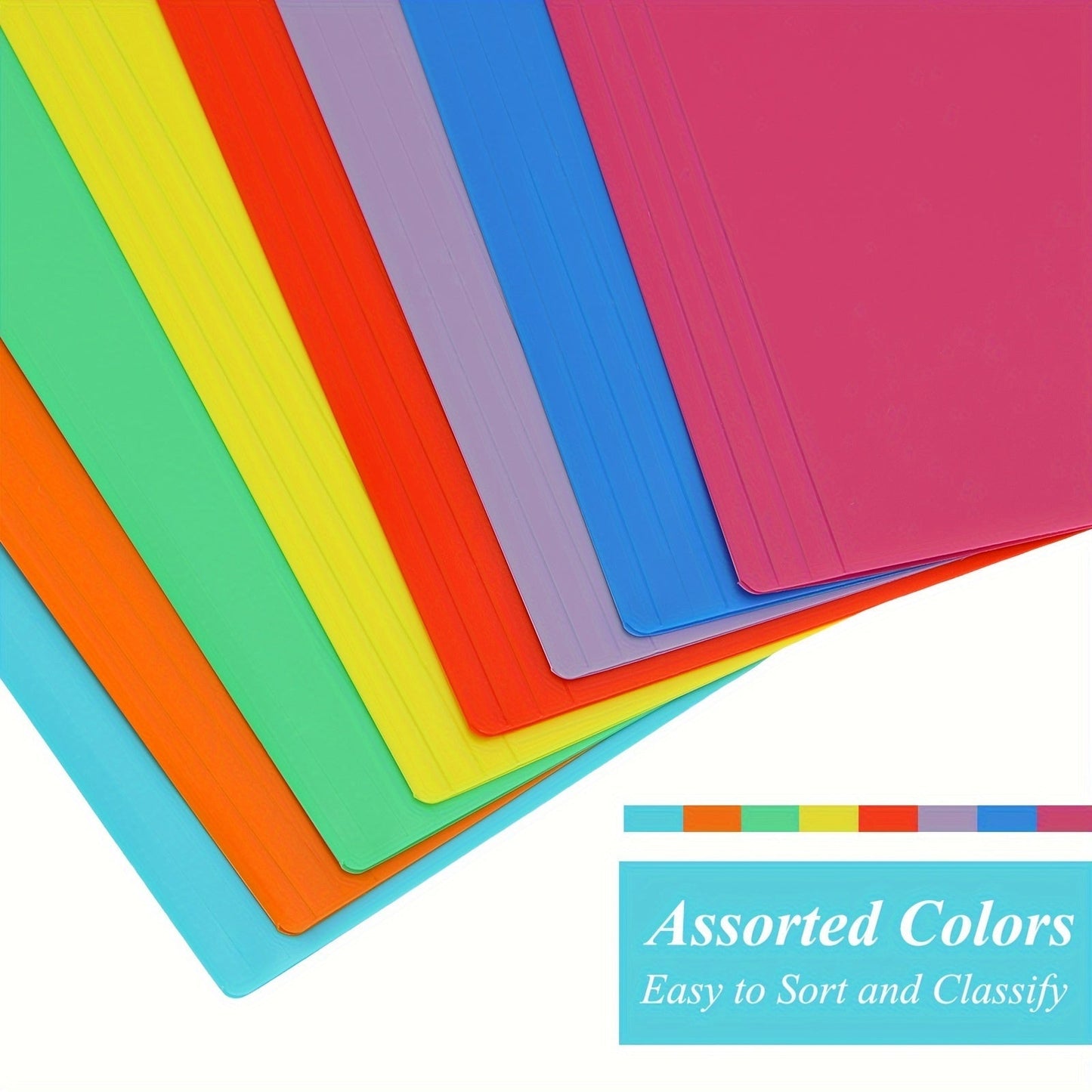 Plastic Manila Folders 27/54 Pack – 9 Colors Heavy Duty Poly Filing Folders, Letter Size 1/3 Cut Tab, Back to School Classroom Organization for Office, Teachers & Students