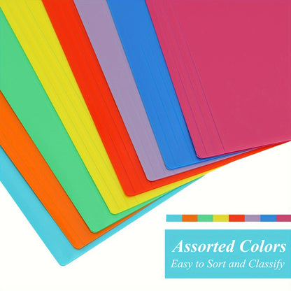 Plastic Manila Folders 27/54 Pack – 9 Colors Heavy Duty Poly Filing Folders, Letter Size 1/3 Cut Tab, Back to School Classroom Organization for Office, Teachers & Students