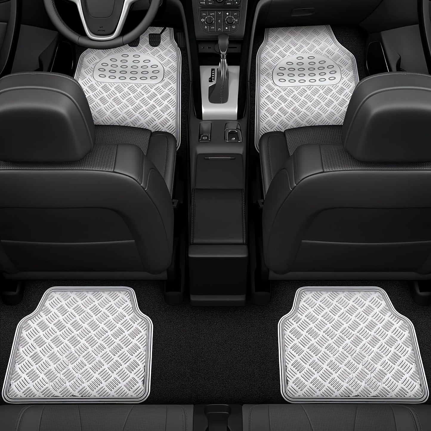 4-Piece Car Floor Mats Set Waterproof All-Weather Heavy Duty - Non-Slip Dustproof Easy Clean Universal Fit for SUV Truck Sedan, Full Coverage Interior Protection Mats in Multiple Colors