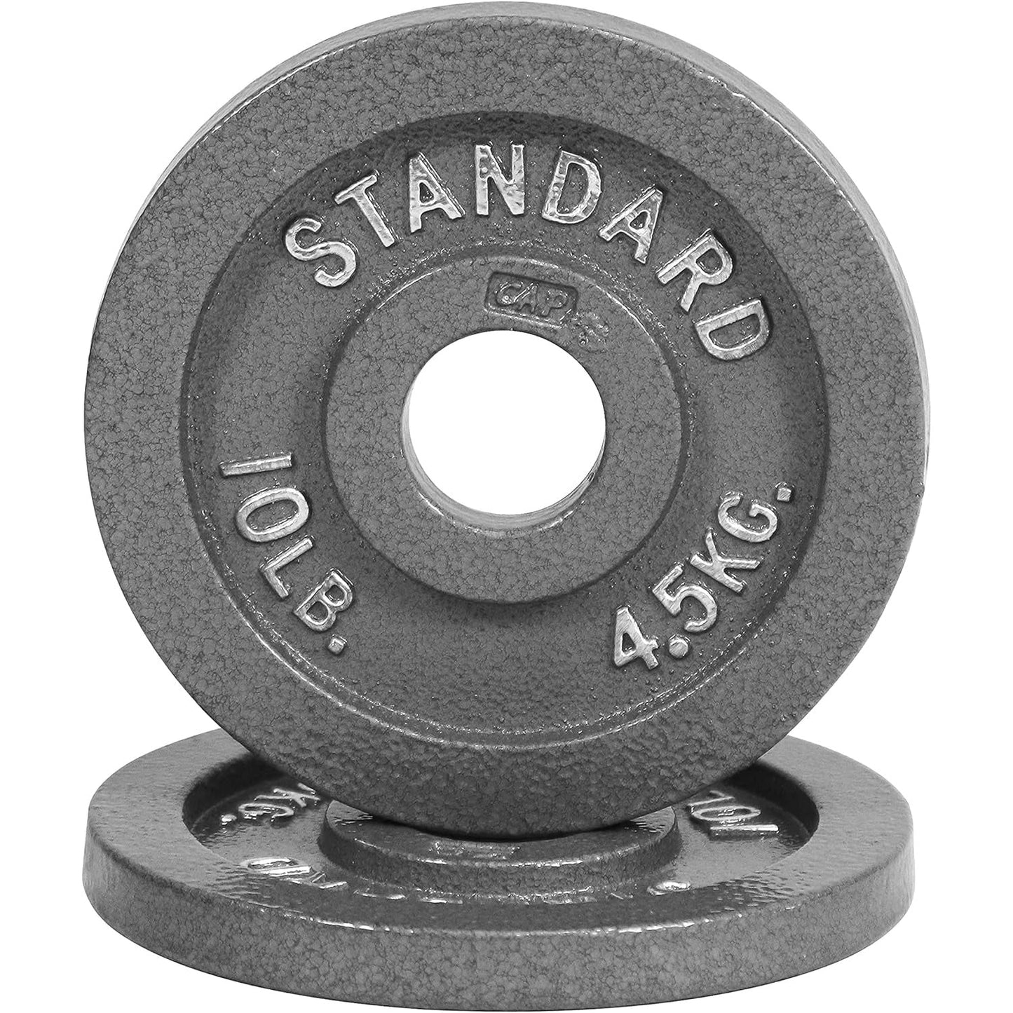 Cast Iron Weight Plates 2-Inch Olympic Solid Baked Enamel for Strength Training Powerlifting Bodybuilding Home Gym Barbell – 2.5 5 10 25 45 100LB CAPHAUS