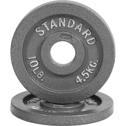 Cast Iron Weight Plates 2-Inch Olympic Solid Baked Enamel for Strength Training Powerlifting Bodybuilding Home Gym Barbell – 2.5 5 10 25 45 100LB CAPHAUS