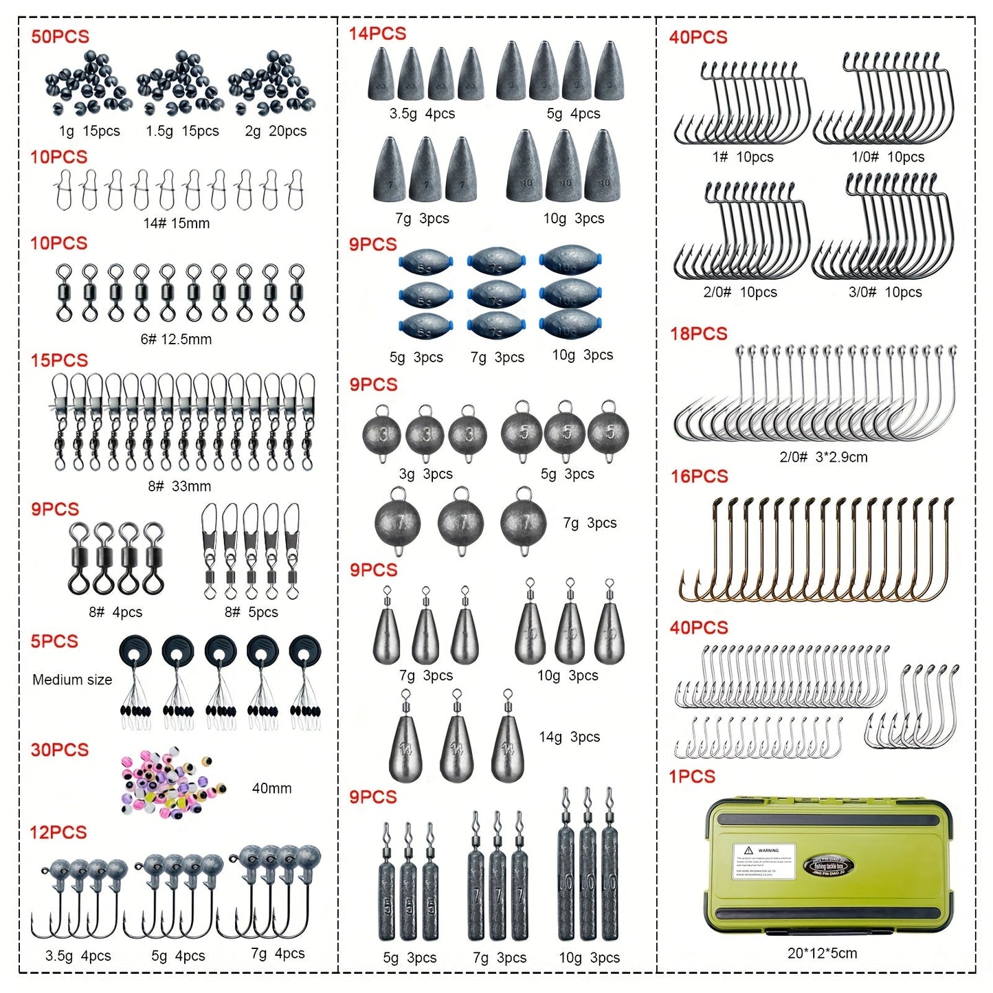 Fishing Lure Kit 306PCS & 84PCS – Complete Tackle Box with Hooks, Sinkers, Bobbers, Jigs, Beads, Swivels & Snaps | Freshwater Fishing Accessories Set for Bass Trout Carp