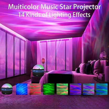 Galaxy Star Projector Night Light Aurora Borealis LED with Remote Control 7 Lighting Effects for Bedroom Kids Room Camping Wedding Party & Home Decoration – Romantic Starry Sky Atmosphere Lamp