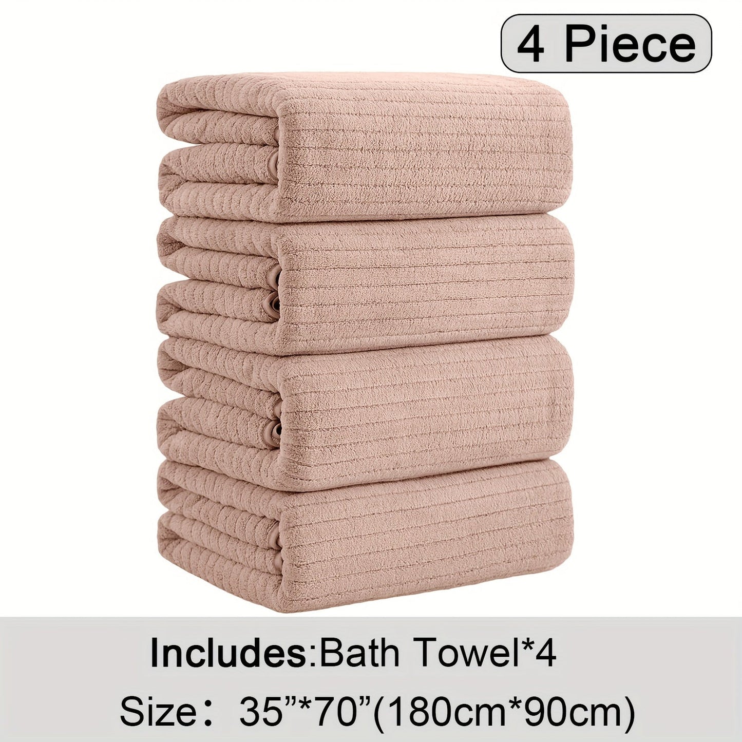 4-Pack Oversized Bath Towels Set 35"x70" – Extra Large XL Microfiber Bath Sheet, Super Soft Quick-Dry Absorbent Shower Towels for Family Hotel Spa, 13 Colors Beige White Grey Navy Blue Green Black