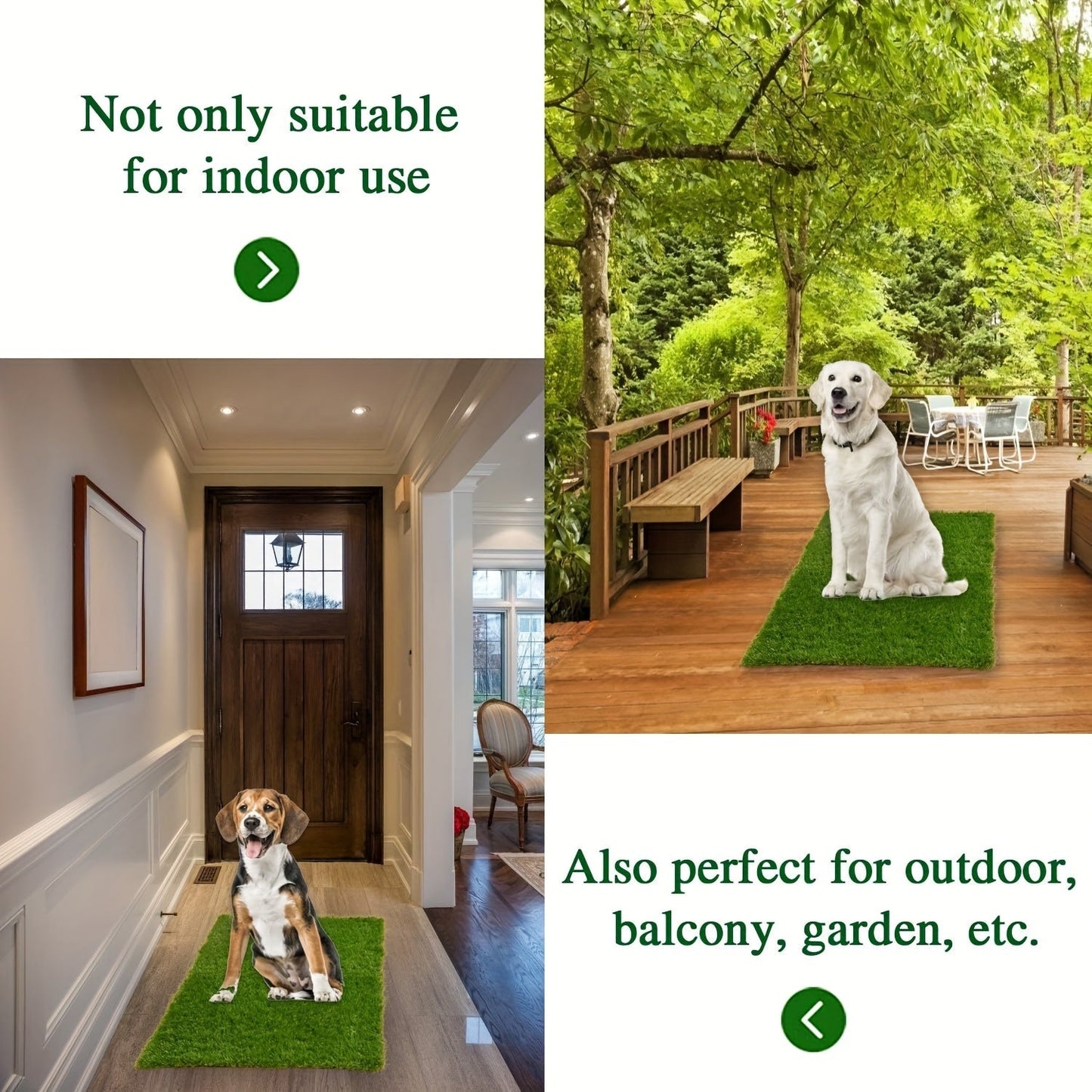 Artificial Grass Dog Potty Pad – Reusable Pee Pad for Dogs Indoor & Outdoor Potty Training, Soft Drainage Turf Mat for Puppies, Small & Large Dogs, Multiple Sizes Available
