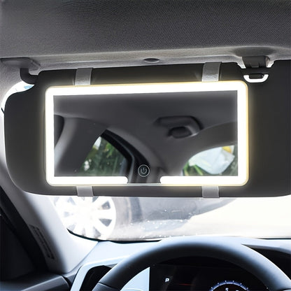 Rechargeable Ultra-Thin LED Car Visor Vanity Mirror 3 Light Modes Lighted Makeup Mirror for Car Truck SUV Low Voltage Sun Visor Mirror Gift for Women White