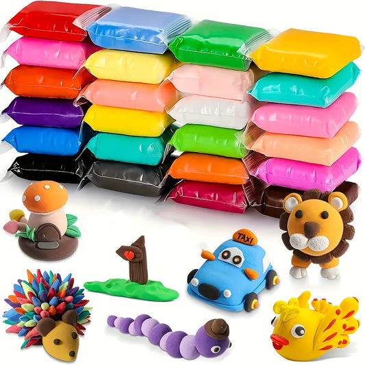 Air Dry Clay Kit for Kids Natural Modeling Clay Magic Foam DIY Molding Clay Slime Add-Ins Craft Supplies Non-Toxic 12 to 144 Colors Gift for Kids