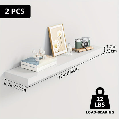 Floating Wall Shelves Wood 2/4/6 Pack 15.7 19.7 22 Inch Wall Mounted Shelves for Living Room Kitchen Bathroom Bedroom Holds 30 lbs Walnut Brown White Black Gray Home Decor Storage