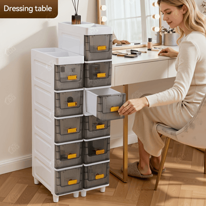 Slim Rolling Storage Cabinet with Drawers and Wheels Waterproof PP Organizer 3 4 5 6 Tier for Bathroom Kitchen Bedroom Small Spaces – Narrow Drawer Unit
