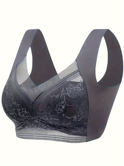4 Pack Lace Ice Silk Bra Vest for Women – Traceless Gathered Support, Breathable Thin Style with Beautiful Back Design, Sizes S-XXL, 2 Multicolor Sets