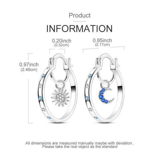 925 Sterling Silver Large Sun Design CZ Hoop Earrings for Women – Hypoallergenic Sparkling Cubic Zirconia Luxury Hoop Earrings, Elegant Statement Jewelry for Daily Wear & Party