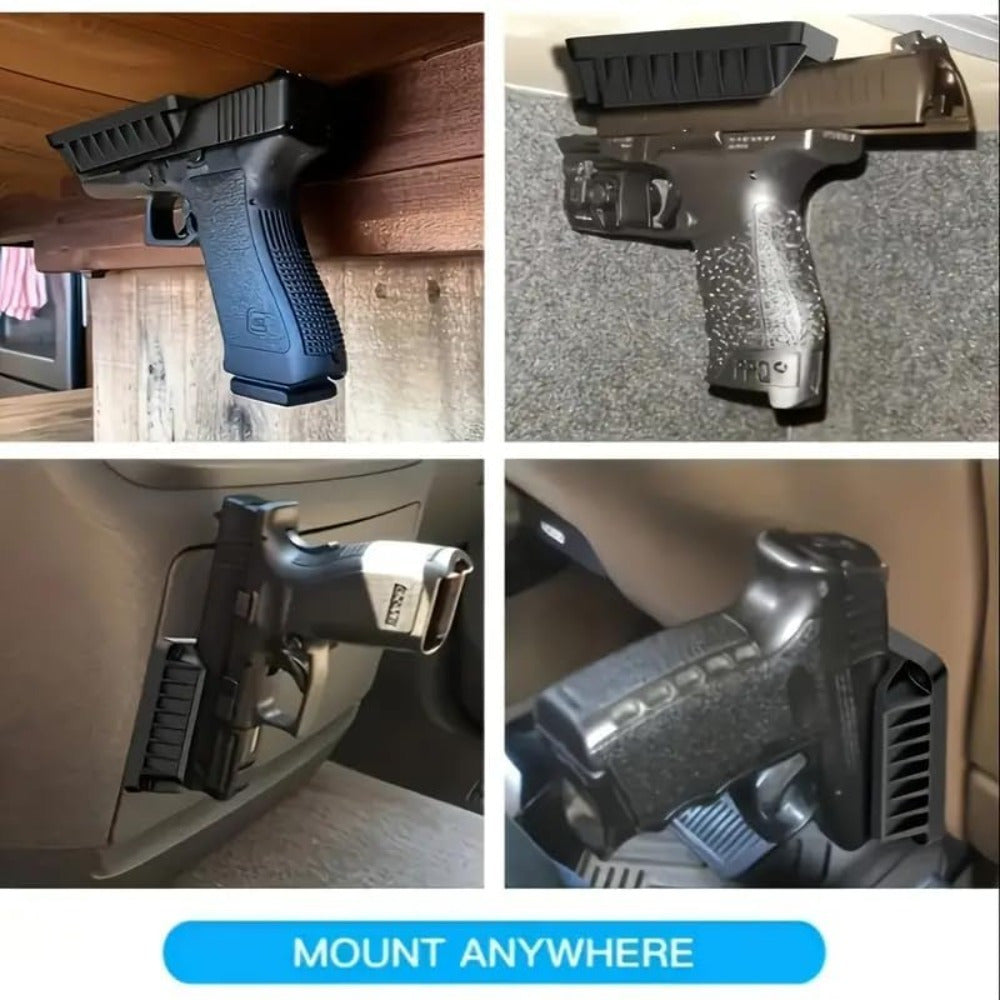 2-Pack Magnetic Gun Mount Concealed Pistol Holder – Strong Quick-Draw Magnet Gun Holster for Car, Truck, SUV, Desk, Bedside, Wall & Under Counter, Universal Handgun Magnetic Mount