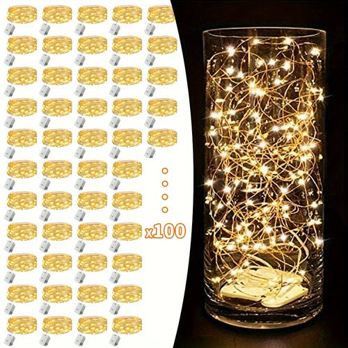 LED Fairy Lights Battery Operated 30/100 Pack – 6.5ft 20 LED Silver Wire Firefly String Lights for Wedding, Christmas, Halloween, Bedroom, Party Table Centerpieces & DIY Crafts Decor
