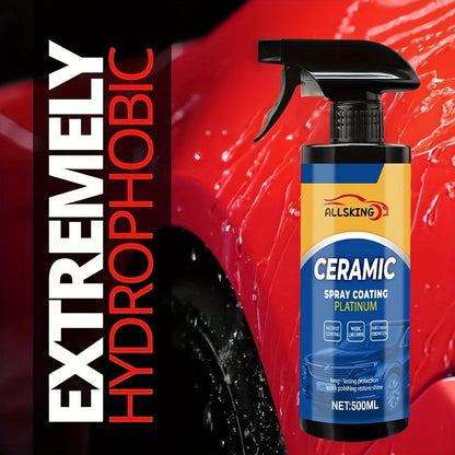 3-in-1 Nano Ceramic Coating Spray for Cars – Scratch-Resistant, High-Definition Glossy Finish, Long-Lasting Protective Layer for All Paint Types, Car, Truck & SUV Exterior Paint Protection