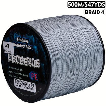 Braided Fishing Line 500M 547 Yards 4 Strand Superline Abrasion Resistant Zero Stretch 6LB-80LB Test Super Strong Multicolor Fishing Line for Saltwater Freshwater