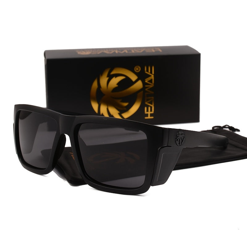 Men's Polarized Square Frame Sunglasses UV400 Photochromic Mirror Lens Full Rim PC Frame Includes Case 10 Colors Outdoor Driving Sport