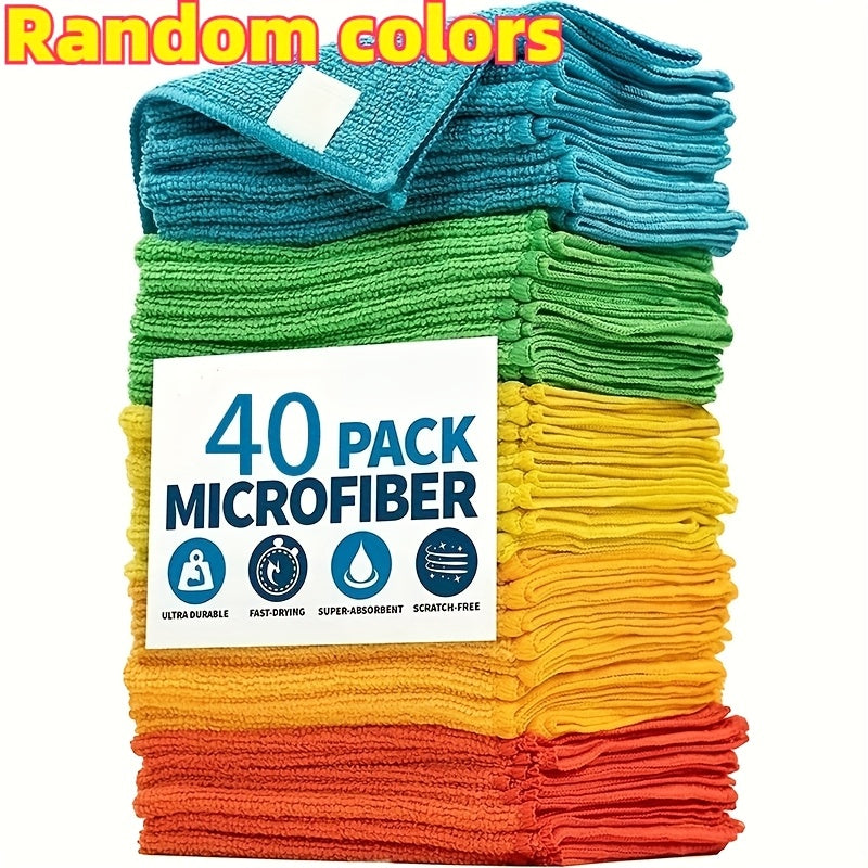 Microfiber Cleaning Cloths 10/20/40-Pack – Ultra-Fine Fiber Towels for Car Detailing, Dust Removal & Home Cleaning, Absorbent Multifunctional Cloths for Cars, RVs & House