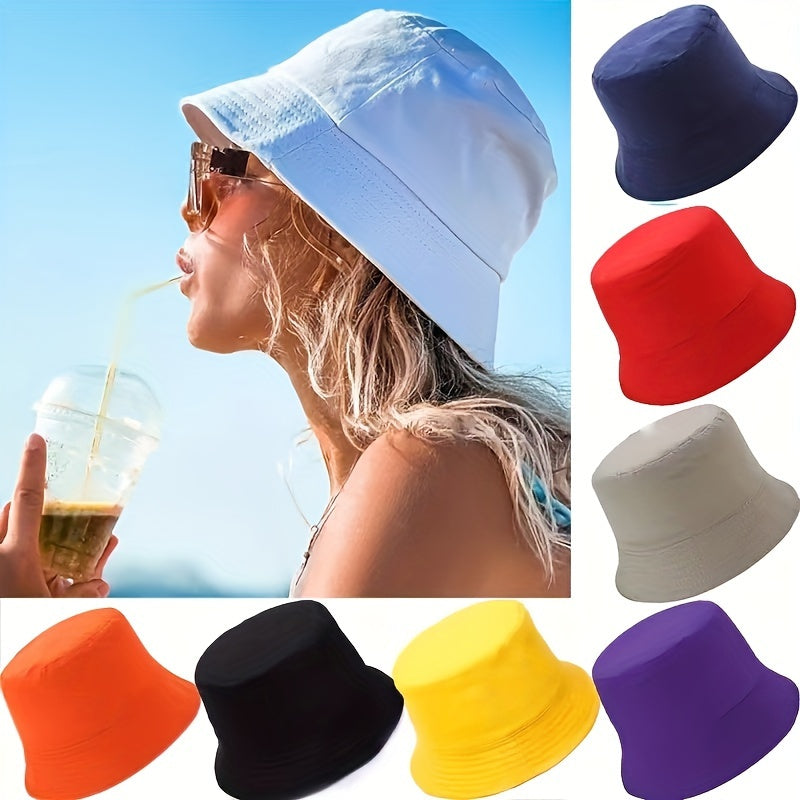 4 Pack Foldable Bucket Hats for Men and Women - Soft Solid Color Packable UPF Sun Protection Hats for Outdoor Beach Hiking Fishing Camping Travel, Unisex Summer Hat Random Colors