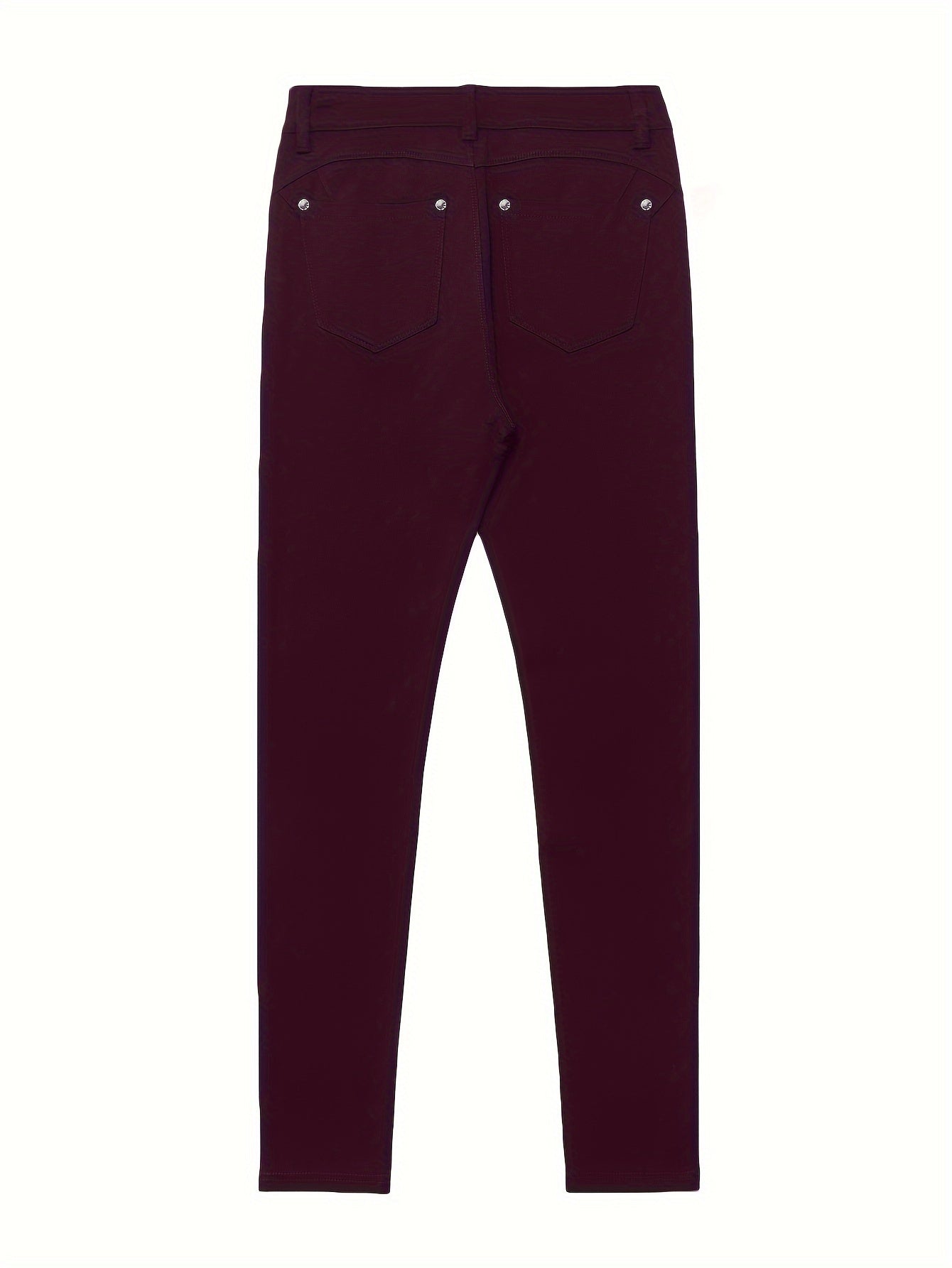 Women's High Waist Stretch Skinny Jeans Metal Button Street Style Slim Fit Denim Pants 10 Colors S-XXL Everyday Wear
