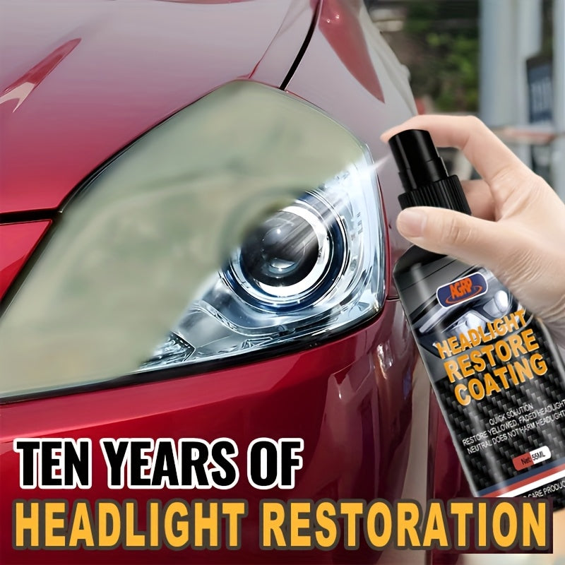 Headlight Restoration Kit with Restoration Fluid & Sponge – Removes Yellowing, Cloudiness & Oxidation, Restores Clarity & Shine Fast, Universal Fit for All Car Models, DIY Headlight Lens Repair & Polish Set