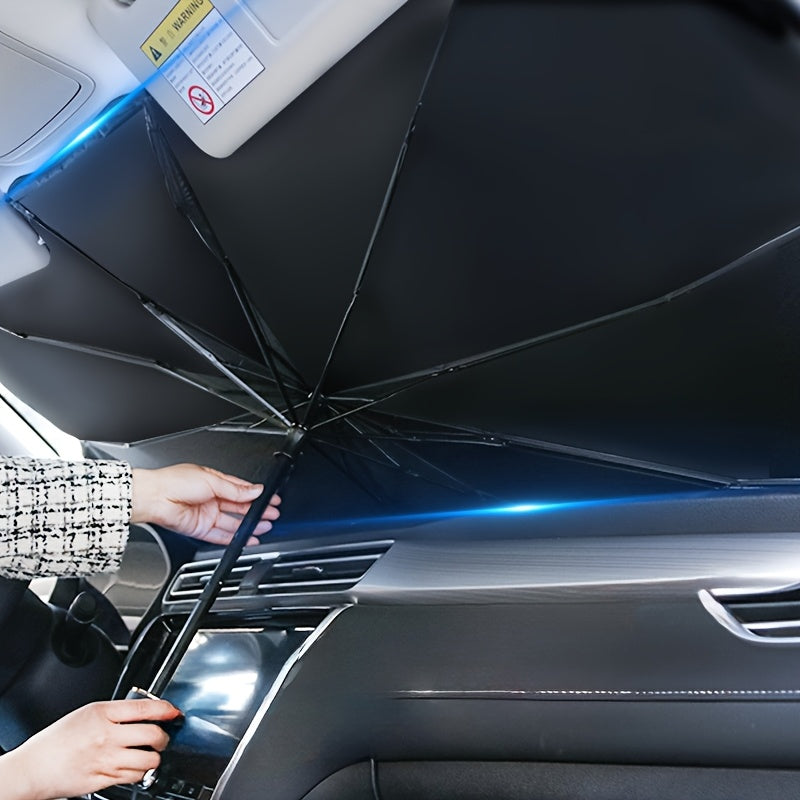 Car Windshield Sunshade Foldable - UV Blocking Heat Insulation Sun Shade for Car Front Window, Portable Summer Car Cooling Accessory Keeps Interior Cool, Easy Fold & Store Design